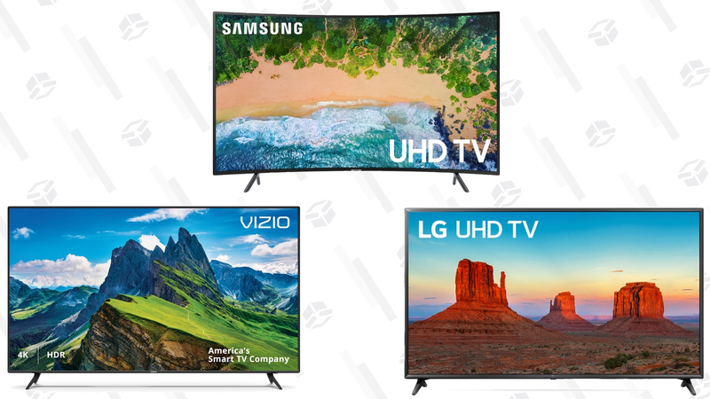 LG 65-Inch 4K (2160) HDR Smart LED UHD TV | $698 | WalmartVIZIO 65-Inch 4K Ultra HD (2160P) HDR Smart LED TV | $598 | WalmartSAMSUNG 65-Inch 4K (2160P) Ultra HD Smart LED TV | $847 | Walmart